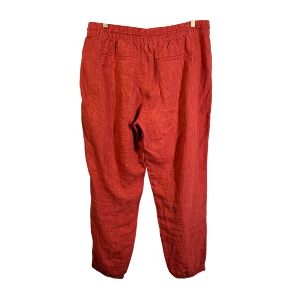 ATHLETA Jogger 16 Retreat Linen Elastic Waist w/Drawstring Coral TerraCotta - Picture 3 of 15